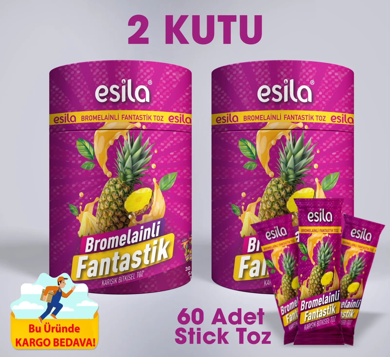 2 Kutu Bromelainli Fantastik Toz (30 Stick)