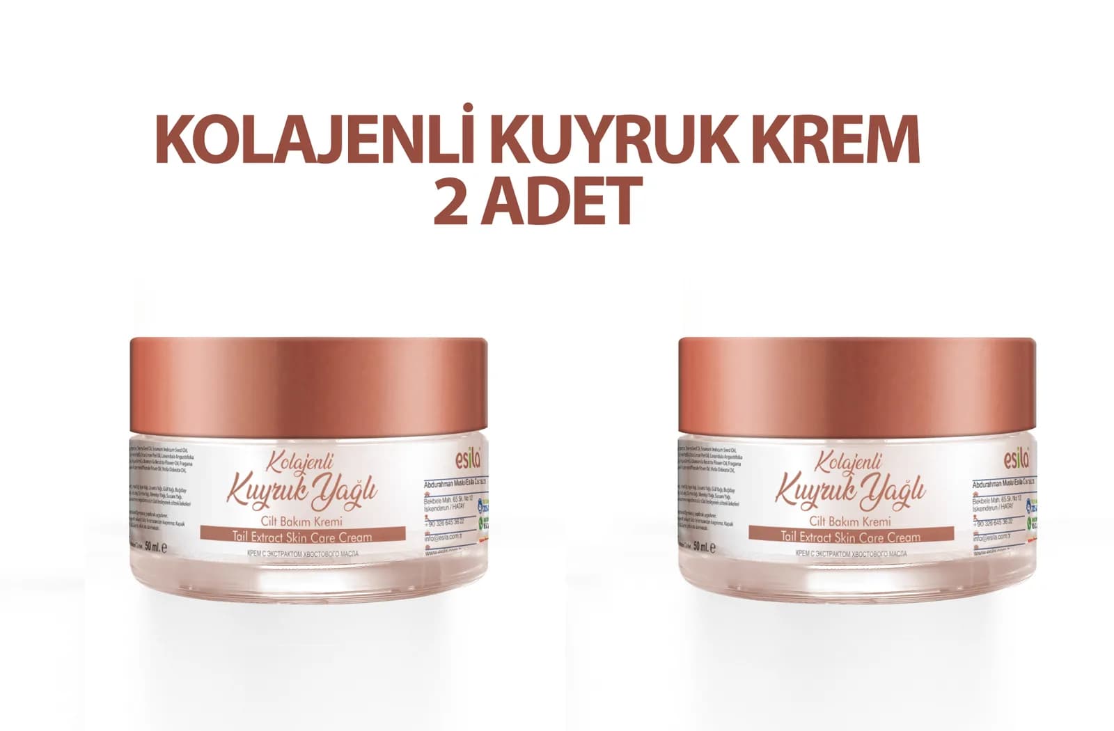 2 adet Kolajenli Kuyruk Yağlı Cilt Kremi